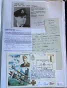WW2 BOB fighter pilots James Gadd, David Bayne signed Mjr Barker VC cover and signed letter and