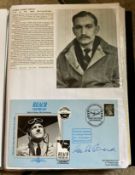 WW2 BOB fighter pilot George Stroud 32 sqn signed Reach for the Sky cover fixed with biography to A4