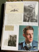 WW2 BOB fighter pilot Colin Gray 54 sqn signed card fixed with biography to A4 page. WW2 RAF