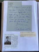 WW2 BOB fighter pilot Peter Howard-Williams hand written letter fixed with biography to A4 page. WW2