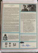 WW2 BOB fighter pilot Harbourne Stephen 74 sqn fighter aces A4 profile page signed fixed with
