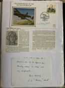 WW2 BOB fighter pilot Christopher Mount 602 Sqn signed 50th ann BOB cover and handwritten letter