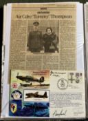 WW2 BOB fighter pilot John Thompson 111 sqn signed 50th ann BOB cover fixed with biography and