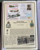 WW2 BOB fighter pilot Reginald Gretton 222 sqn signed Victory in Europe cover fixed with biography