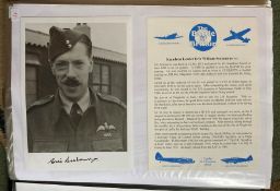 WW2 BOB fighter pilot Eric Seabourne 238 sqn signed 6 x 4 inch photo with printed biography fixed to