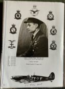 WW2 BOB fighter pilot Christopher Mount 602 Sqn signed page fixed with biography to A4 page. WW2 RAF