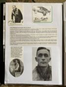 WW2 BOB fighter pilots Don Kingaby 92 sqn signature fixed with biography to A4 page. WW2 RAF