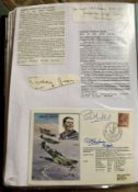 WW2 BOB fighter pilots Charles Green 421 sqn signature piece and Johnnie Johnson cover signed by