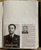 WW2 BOB fighter pilot Wlodzimierz Karwowski signed 6 x 4 photo fixed with biography to A4 page.