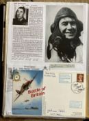 WW2 BOB fighter pilots Johnnie Hill 222 sqn and Joseph Jaske 312 sqn signed BOB cover fixed with