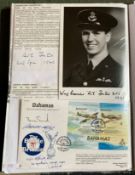 WW2 BOB fighter pilots Robert Foster 605 Sqn signature and signed photo plus Spitfire FDC signed