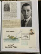 WW2 BOB fighter pilot Gerald Edge 605 sqn signed 30th ann BBMF cover fixed with biography to A4