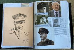 WW2 BOB fighter pilot Flt Lt Clarke DFM 219 sqn signed A4 b/w print fixed with biography and