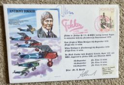 Test pilot Moll signed HA(SP4b) Anthony Fokker cover from RAF WW2 Flown Historic Aviators official