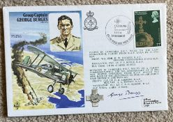 WW2 ace Grp Capt George Burges DFC signed on his own HA28b Group Captain George Burges OBE DFC cover