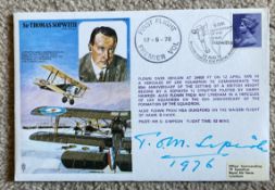 Aviation pioneer Sir Tom Sopwith signed on his own HA5b Sir Thomas Sopwith CBE FRAeS cover from
