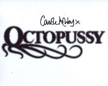 007 Bond movie Octopussy logo photo signed by actress Carole Ashby 10 x 8 inch picture. All