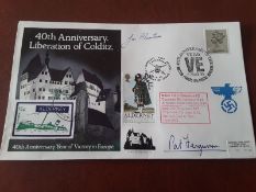 40th Anniversary Liberation Of Colditz Double Signed Cover. Signed Major J H C Cheshire Re