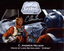 Star Wars X-Wing photo signed by Luke Skywalker's voice C Andrew Nelson 10 x 8 colour picture. All