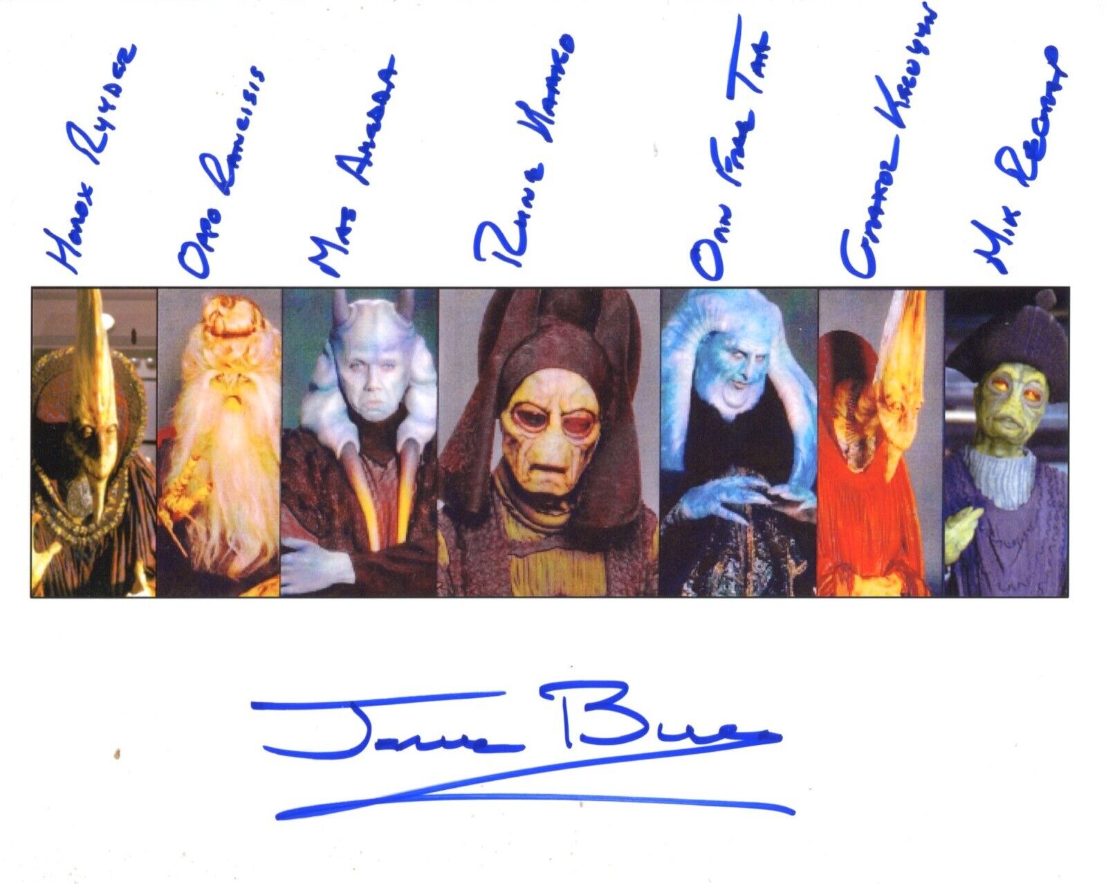 Star Wars photo signed by actor Jerome Blake. 10 x 8 inch colour picture of his seven roles in the