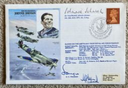 Top WW2 Allied fighter ace AVM Johnnie Johnson DSO DFC signed on his own HA14b Air Vice Marshal