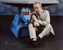 Doctor Who actor John Leeson signed 8x10 photo talking to K9. All autographs come with a Certificate