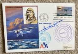 Great War Top Belgian fighter ace Baron Will Coppens signed HA(SP3b) Charles Lindbergh cover from