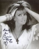 Caroline Munro signed sexy hands in hair 8x10 photo James Bond actress. All autographs come with a