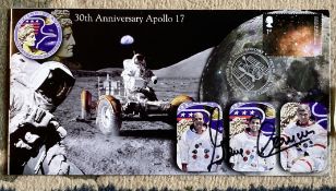 Apollo 17 moonwalker Gene Cernan signed Space cover NASA Astronaut. 2002 postmarked cover. superb