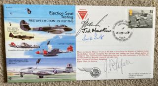 Martin Baker Ejection Seat RAF Experimental Jet Aircraft cover multiple signed by John W Martin,