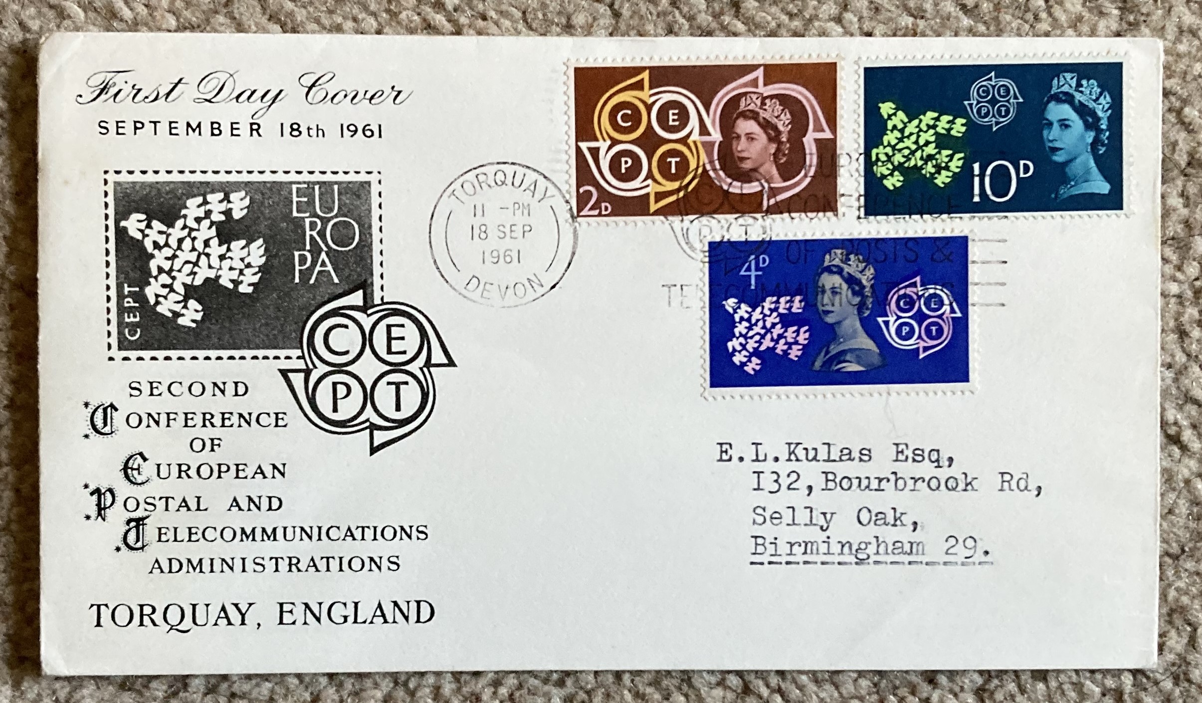 1951 Europa FDC neat typed address and Torquay special slogan postmark. All autographs come with a