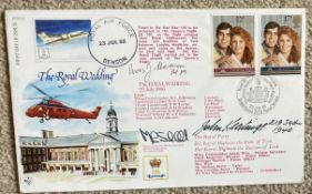 Battle of Britain veterans John Keatings 219 sqn, Avid Hearn MM signed Royal Wedding 1986 official