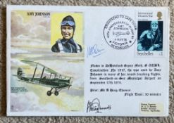 Grp Capt Bain 43 sqn WW2 Malta signed HA10b Amy Johnson CBE BA cover from RAF WW2 Flown Historic