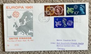 1951 Europa FDC rare numbered 275 neat typed address and Torquay special slogan postmark. All