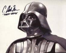 Star Wars Darth Vader body double 8x10 colour head and shoulders photo signed by C Andrew Nelson.