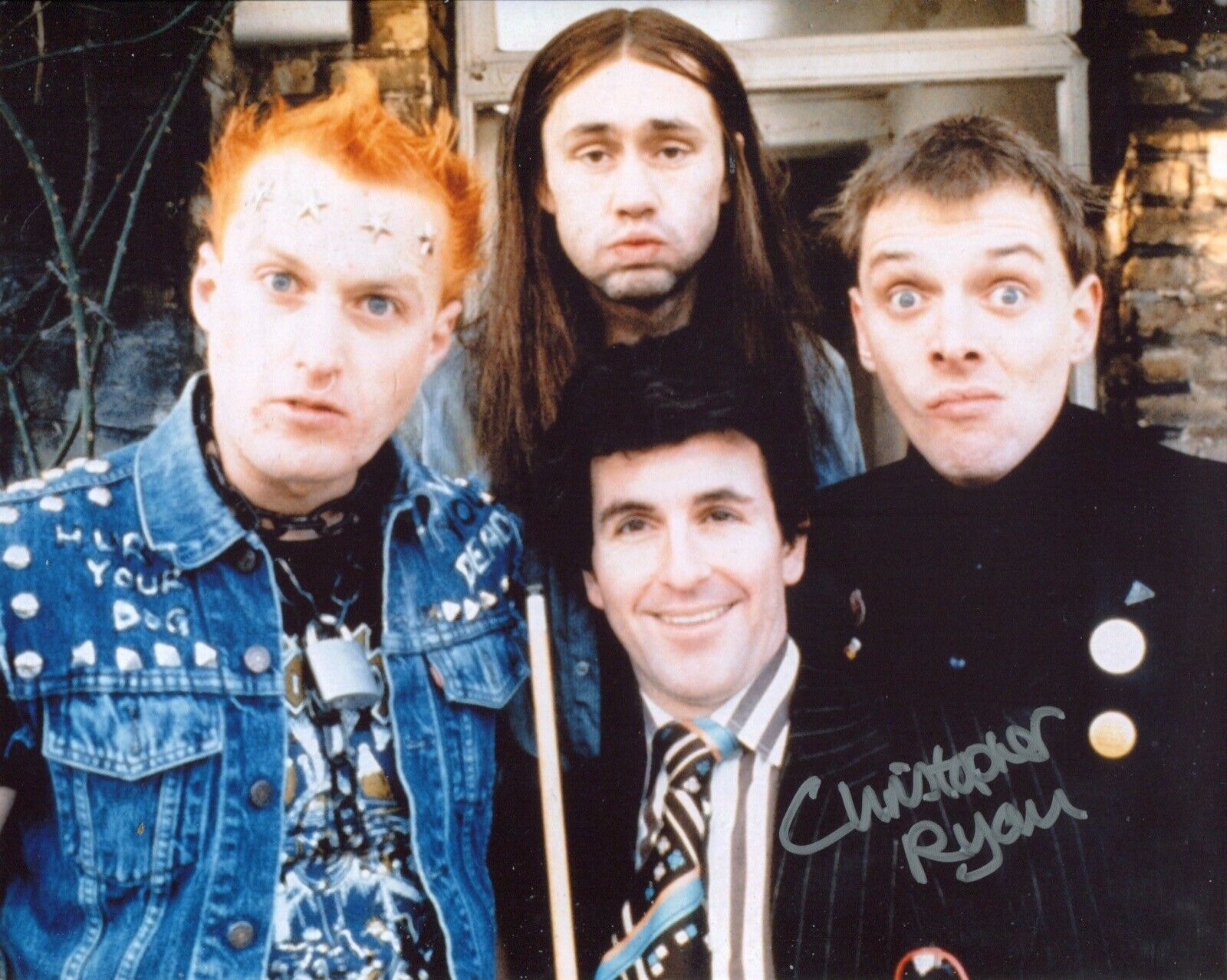 The Young Ones cult 8x10 comedy photo signed by actor Christopher Ryan. All autographs come with a