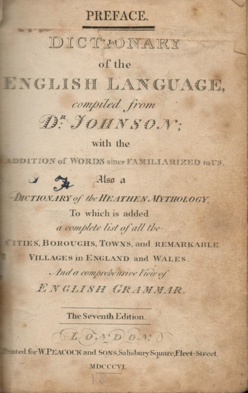 Dr Johnson's Dictionary. Dictionary of the English Language. Small format. Also, a dictionary of the - Image 2 of 2