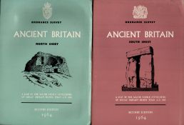 Ordnance Survey maps of Ancient Britain. Blue = North Sheet - Second edition 1964 Red = South