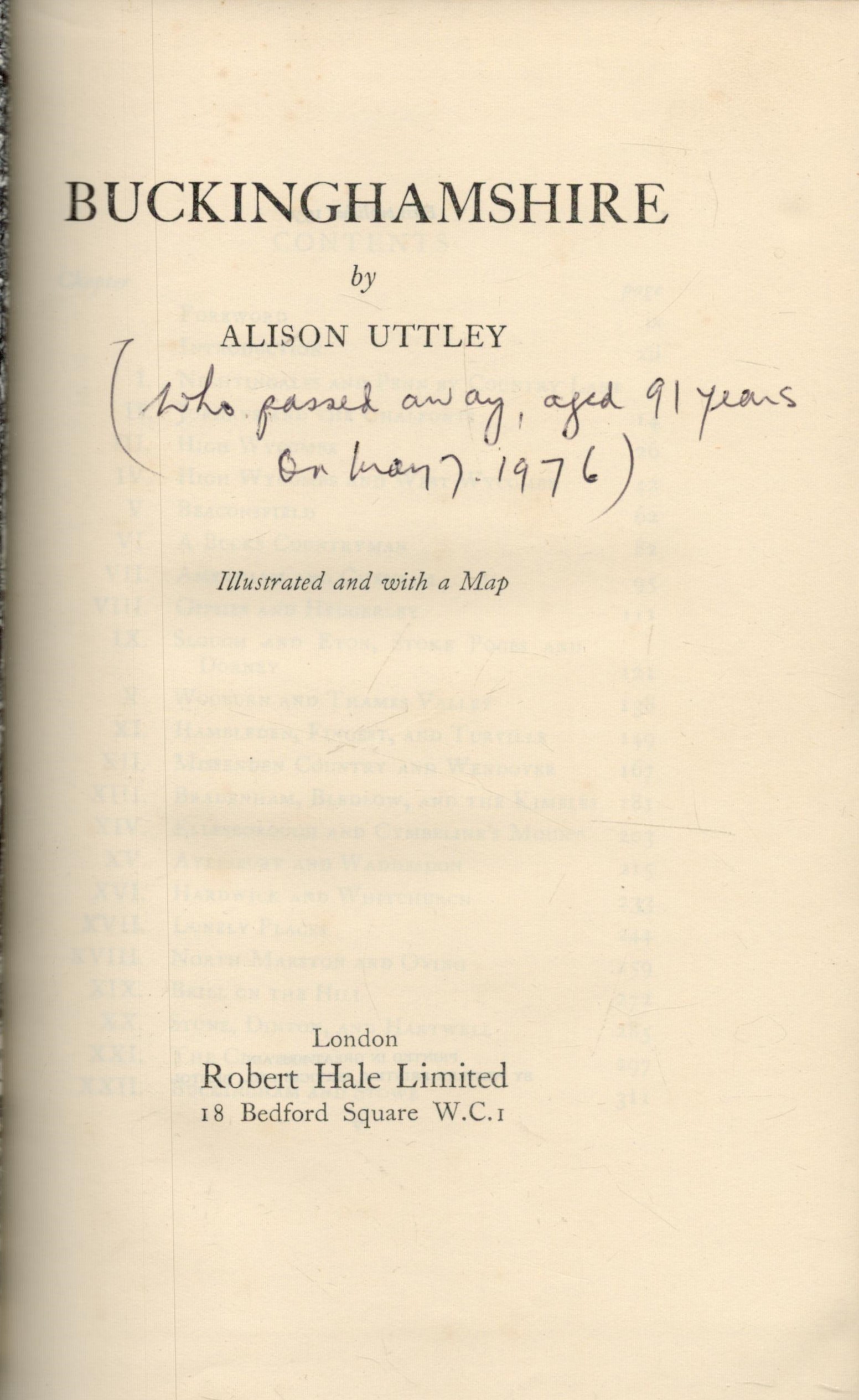 Allison Uttley Buckinghamshire. Illustrated with a map. Published by Robert Hale Ltd. Excellent copy - Image 2 of 3