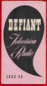 Defiant Television and Radio catalogue of their models in small format. Photographs of their many