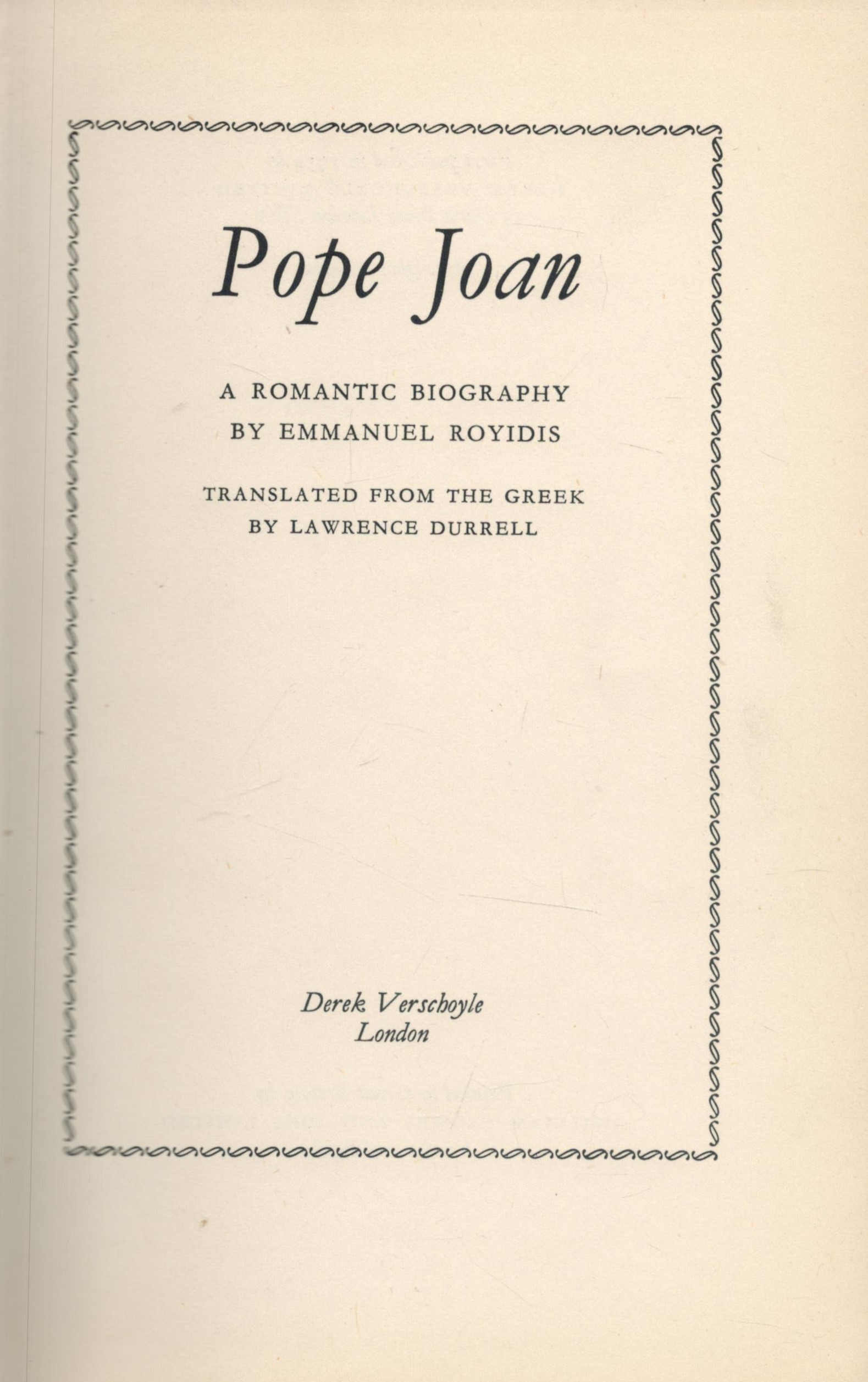 Lawrence Durrell Pope Joan. This is the astonishing story of the Englishwoman who ruled - Image 2 of 3