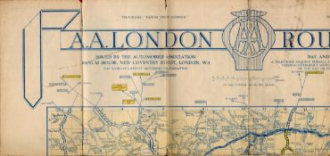 A. A. London Route Map of London - London West End and Route Map. Large map with map of West End