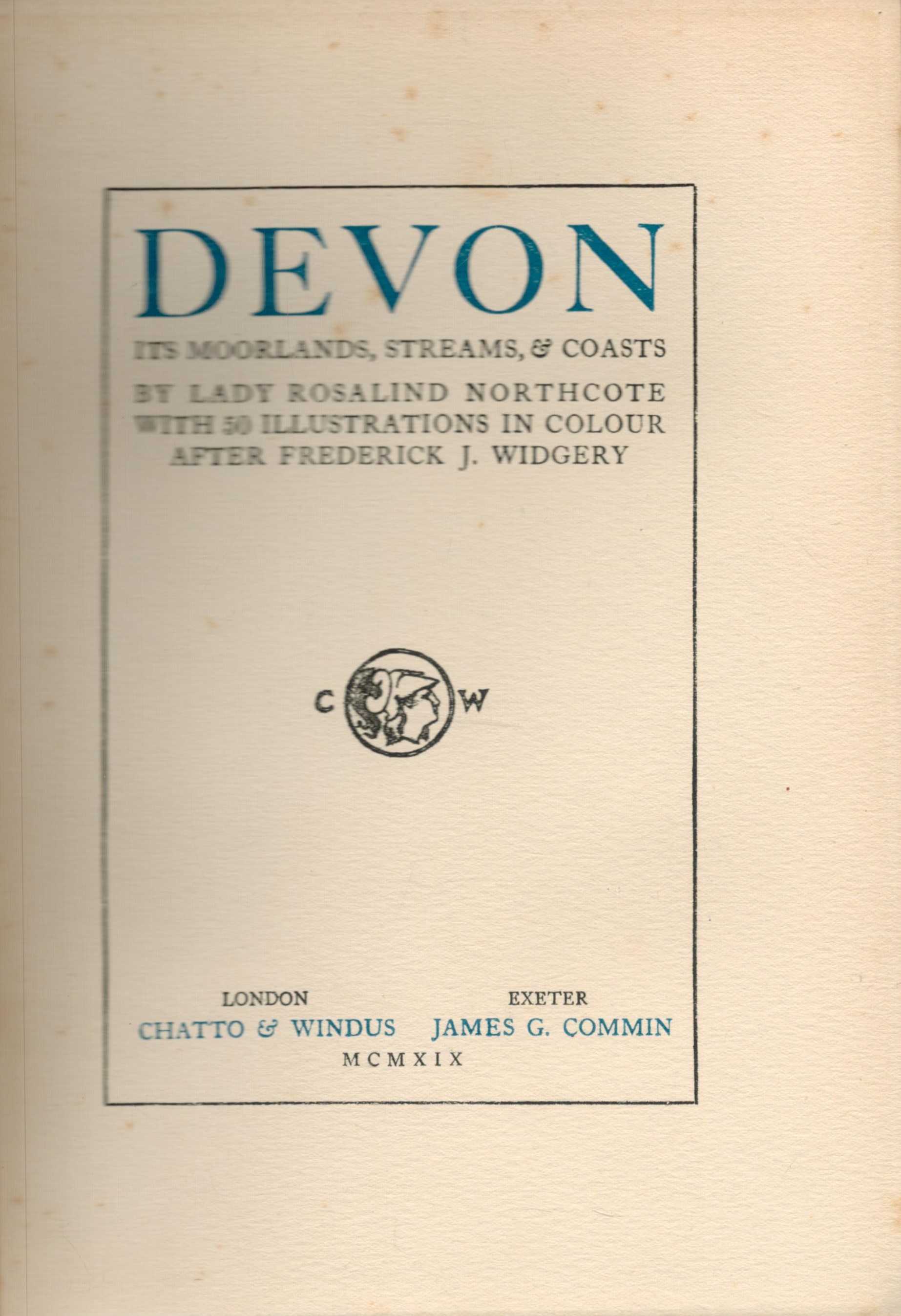 Lady Rosalind Northcote Devon: Its moorlands, streams and coasts With 50 illustrations in colour - Image 2 of 3