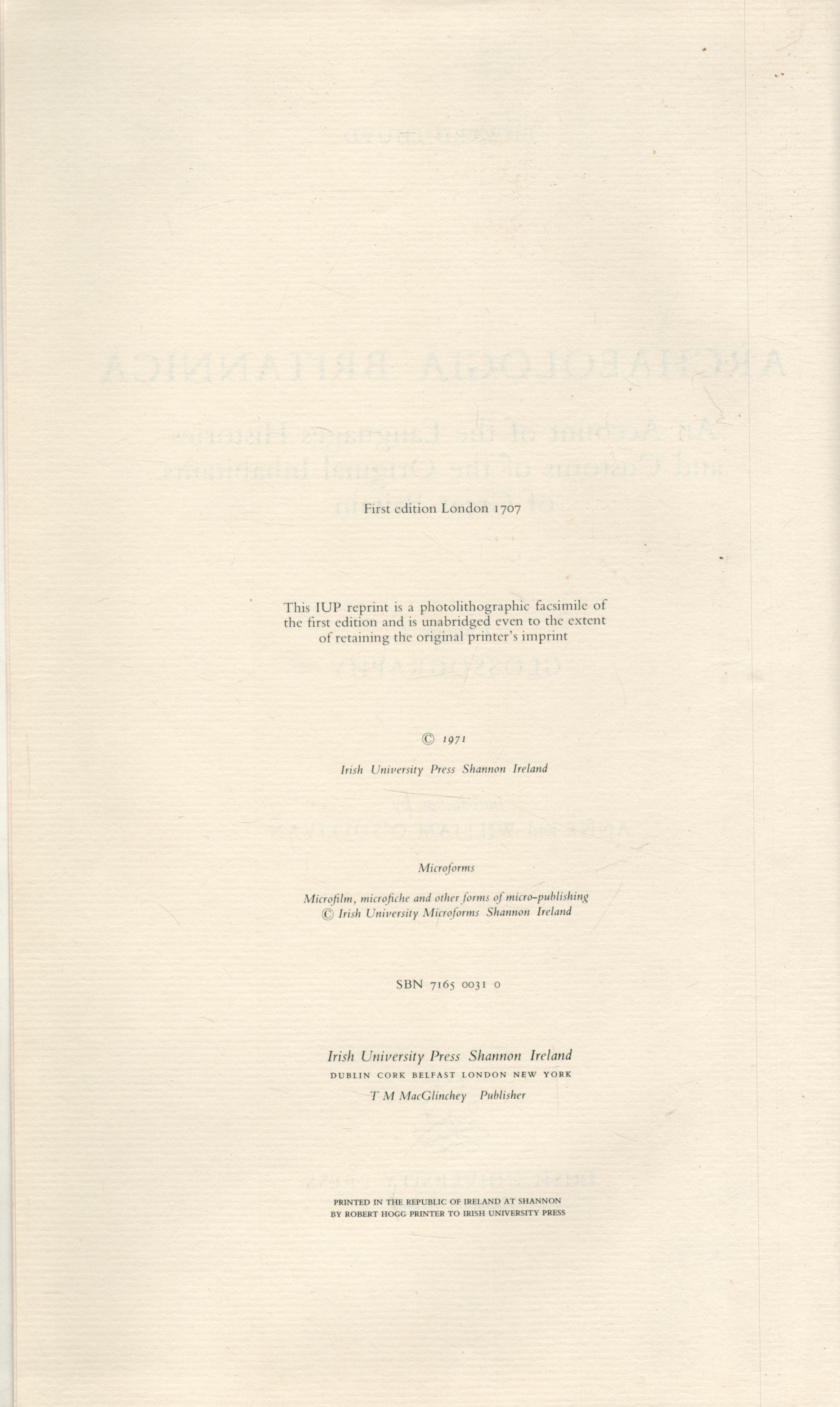 Edward Lhuyd Archaeolgia Britannica. An account of language, histories and customs of the original - Image 3 of 3