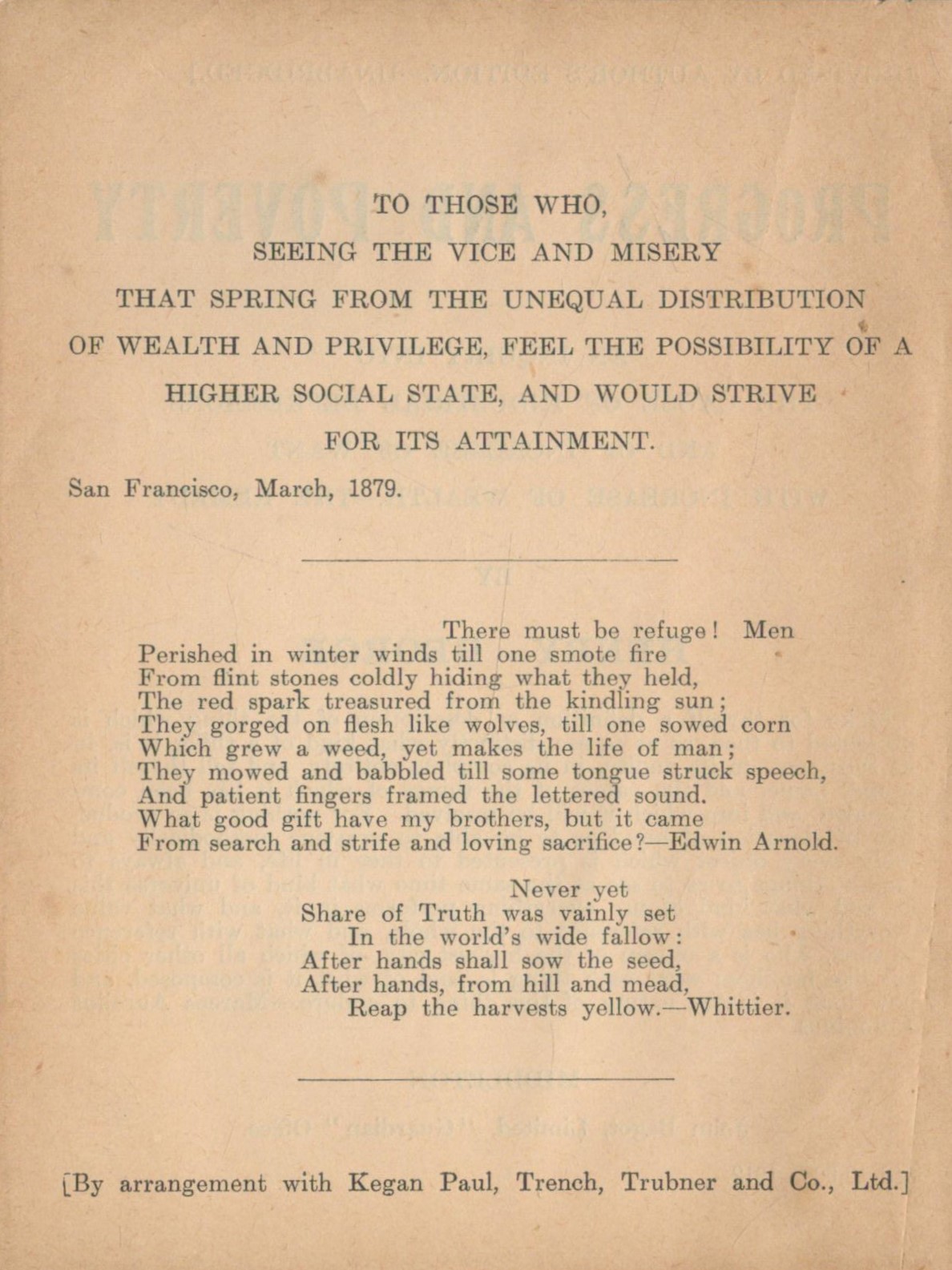 Henry George Progress and Poverty. Published by Middleton, John Bagot Ltd. , Guardian Office, - Image 3 of 3