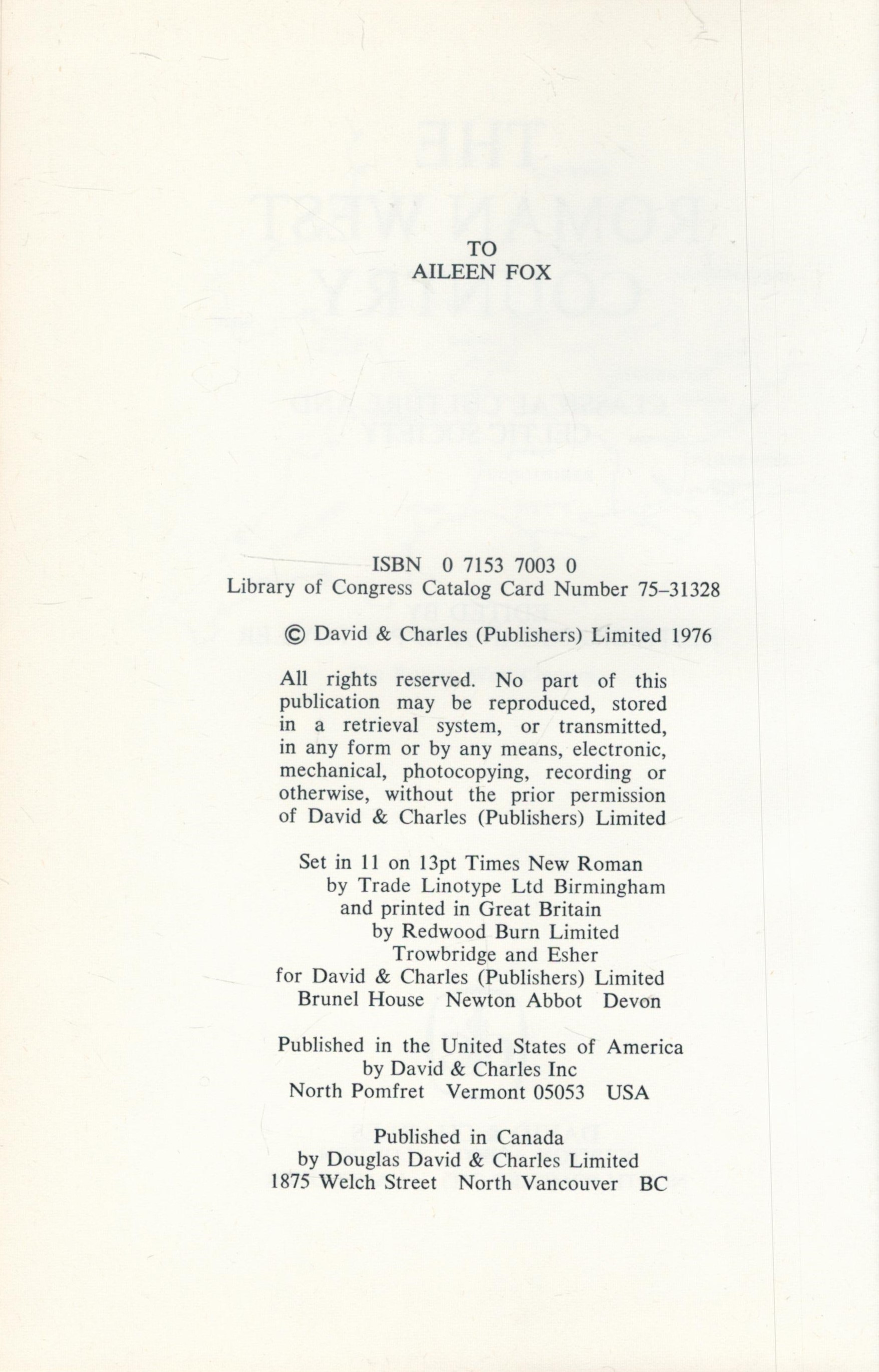 The Roman West Country - Classical Culture and Celtic Society. Edited by Keith Branigan and P. J. - Image 3 of 3