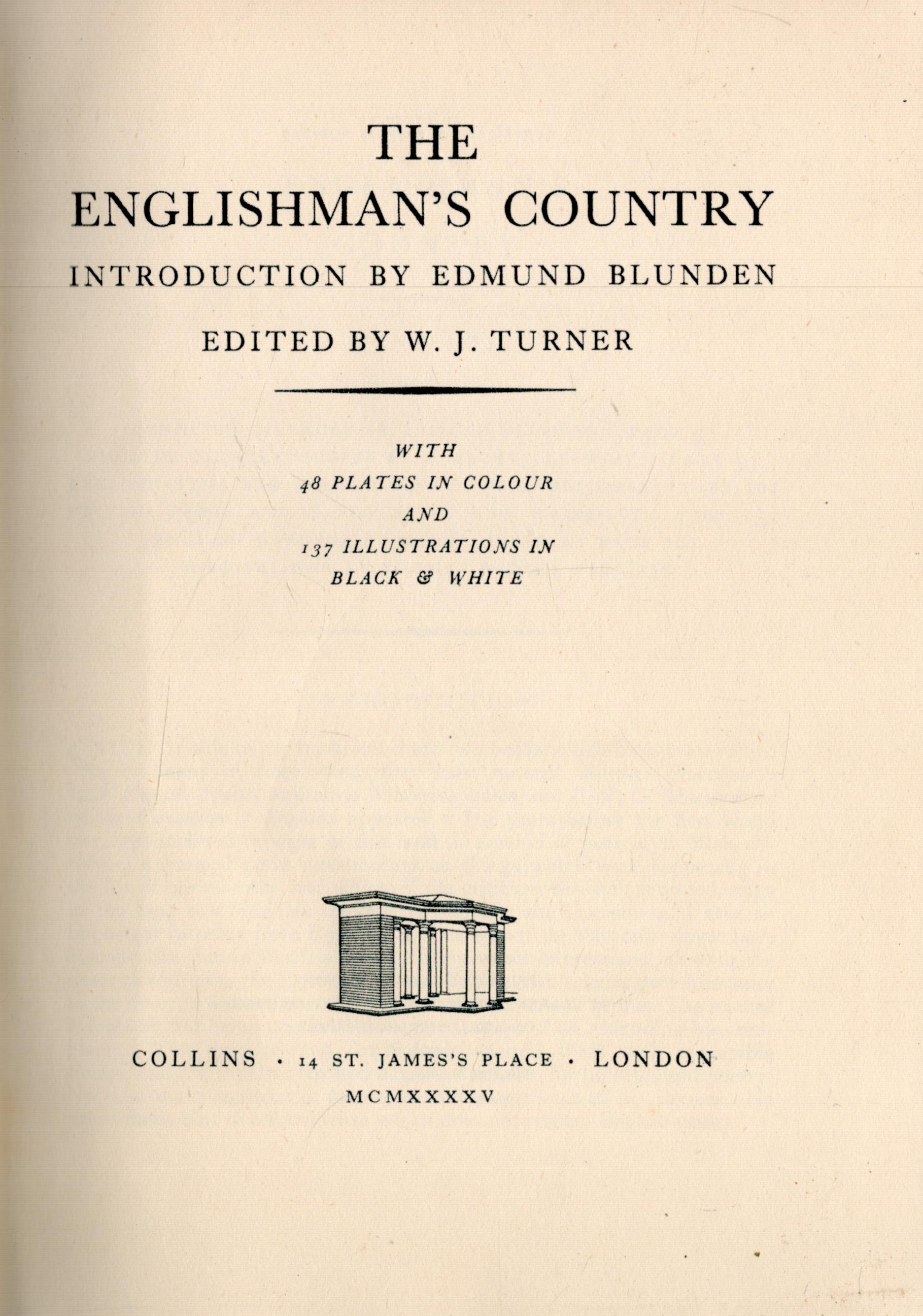 The Englishman's Country Introduction by Edmund Blunden. 48 plates in colour and 137 illustrations - Image 2 of 3