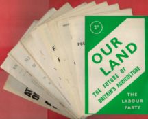 Nine booklets of The Labour Party of the 1940s, detailing 1. British Transport. 2. Our Land