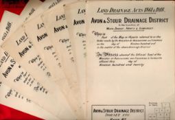 Seven identical copies of thick, paper leaflet/poster, in excellent condition of Land Drainings