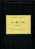 Large folding map of Europe, contained in dark green boards, titled in gilt label. Published by